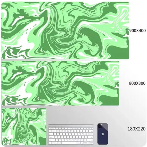 Blue Large Gaming Mouse Pad XXL Strata Liquid Deskmat Non-Slip Rubber Game Mouse Mat Computer Keyboard Mats Big Mausepad Gamer