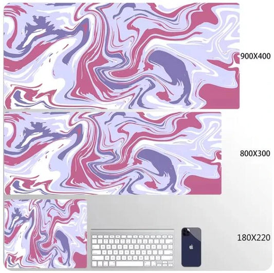 Blue Large Gaming Mouse Pad XXL Strata Liquid Deskmat Non-Slip Rubber Game Mouse Mat Computer Keyboard Mats Big Mausepad Gamer