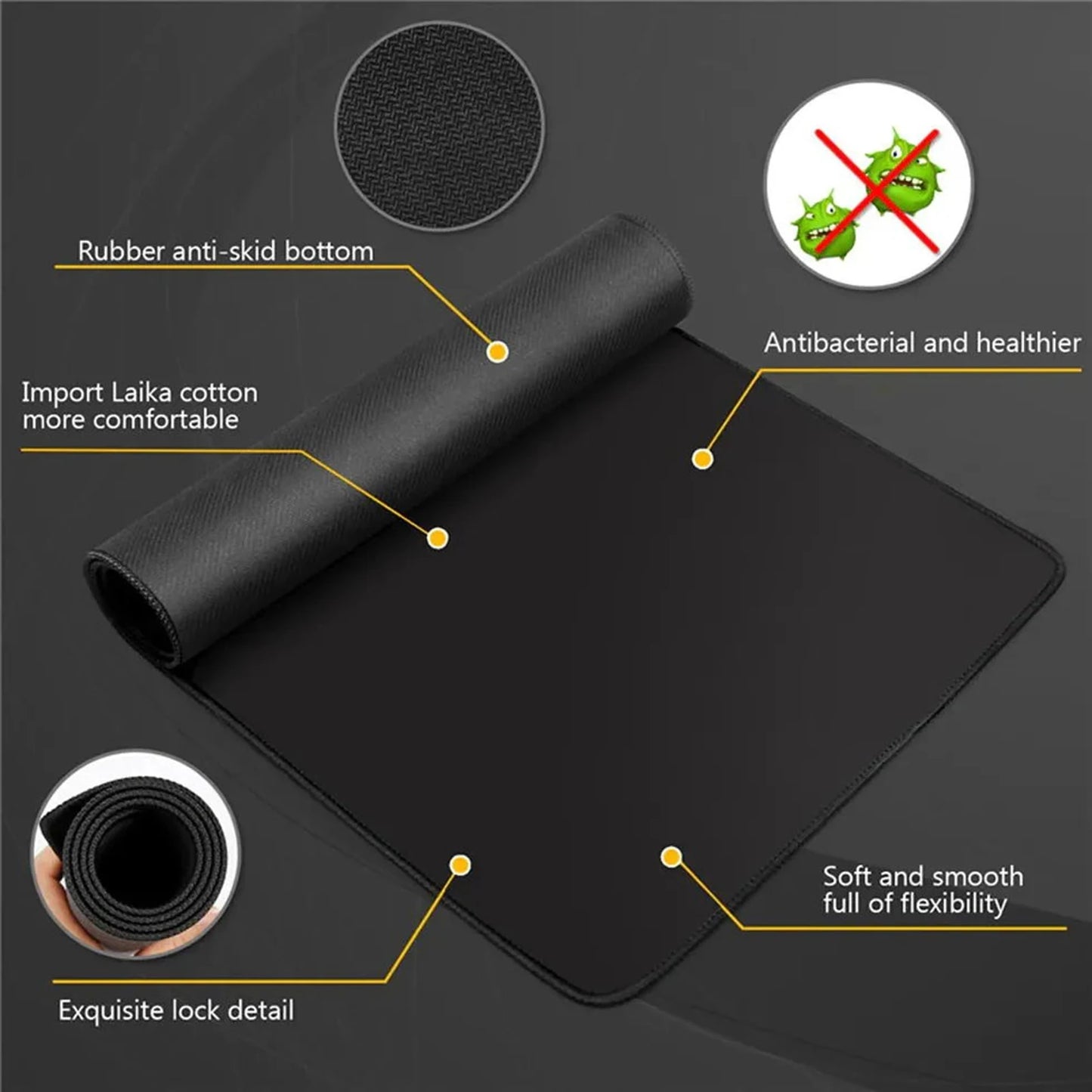 Blue Large Gaming Mouse Pad XXL Strata Liquid Deskmat Non-Slip Rubber Game Mouse Mat Computer Keyboard Mats Big Mausepad Gamer